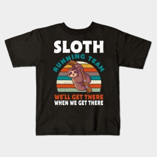 Sloth Running Team Gift Kids T-Shirt